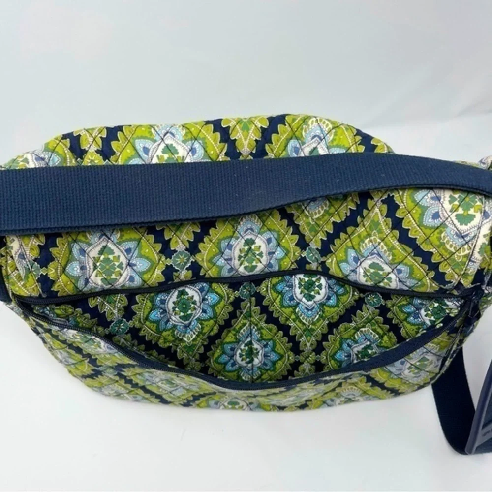 Vera Bradley Laptop Large Messenger Adjustable Wide‎ Strap Greens Blues White - Picture 10 of 14
